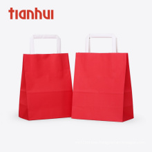 High quality recycled strong brown red white kraft paper hand bags